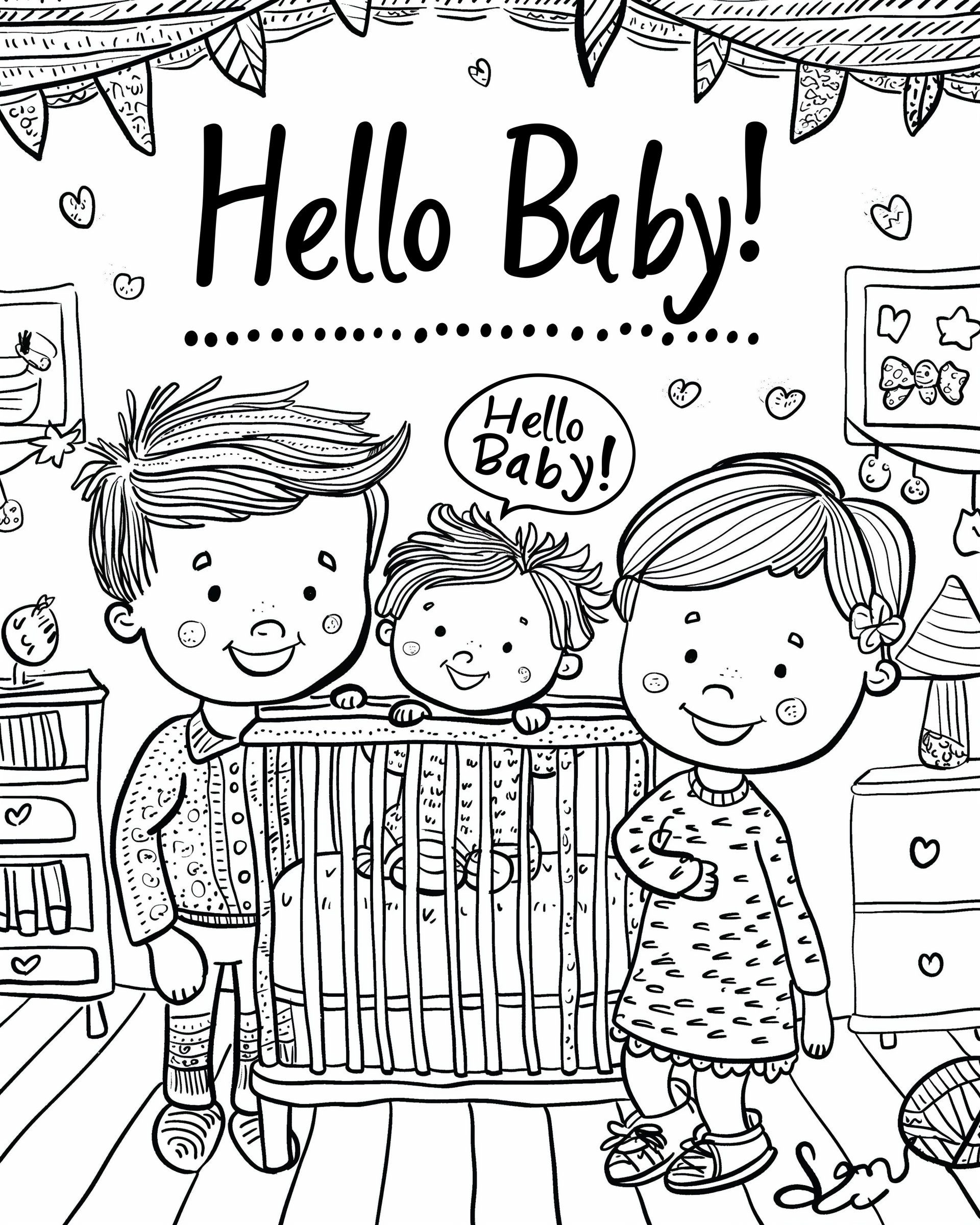 Hello Baby! Malbuch